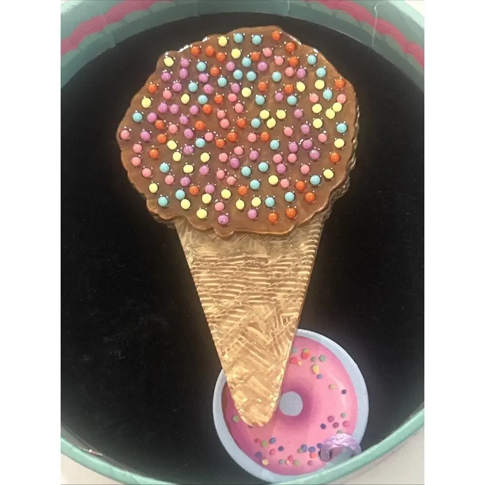 Erstwilder x Katherine Sabbath Ice Cream Cake Cone Brooch Pin NWT